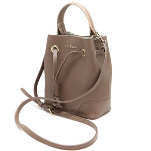 FURLA Stacy Shoulder Bag Leather Greige